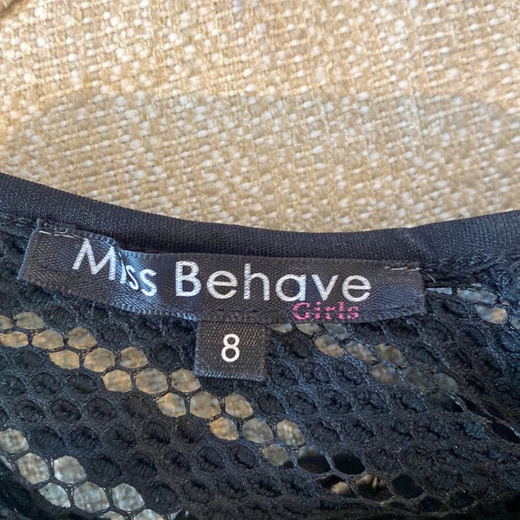 Miss Behave Girls Size 8 Two piece Black with cream lining outfit. - Picture 6 of 8